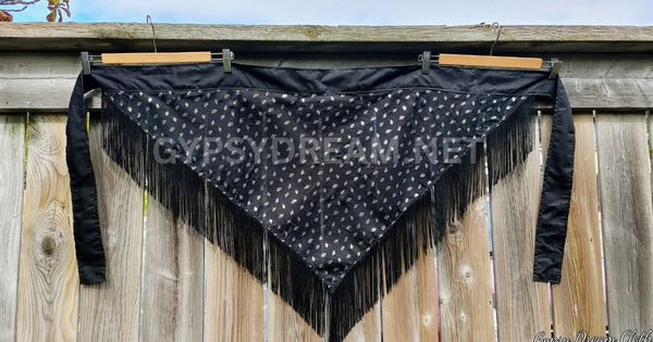 Black Fringe Hip Shawl