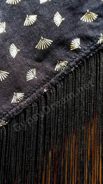 Black Fringe Hip Shawl