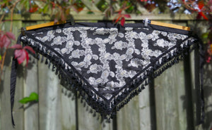 Black Tassel Hip Shawl