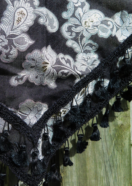 Black Tassel Hip Shawl