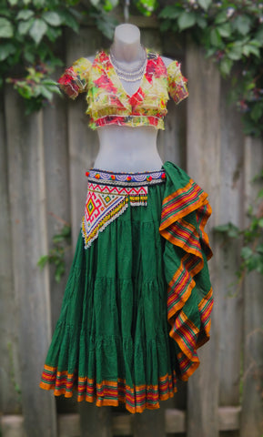 Chutney Green Padma Skirt