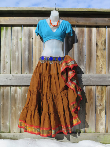 Cinnamon Brown Patola Skirt