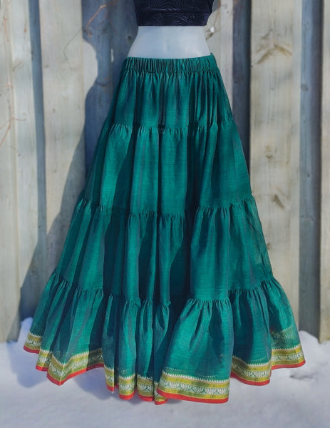Iridescent Hunter Green Padma Skirt