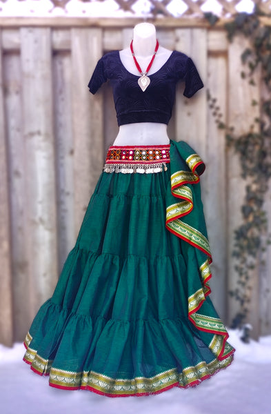 Iridescent Hunter Green Padma Skirt