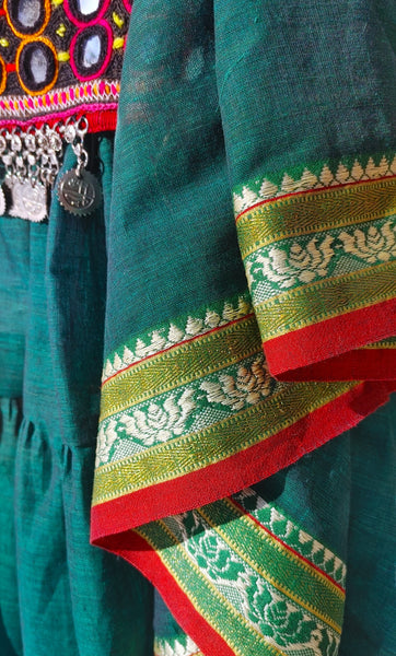 Iridescent Hunter Green Padma Skirt