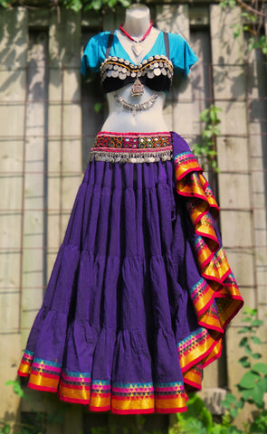Indigo Triangle Trim Padma Skirt