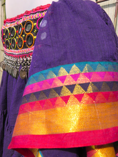Indigo Triangle Trim Padma Skirt