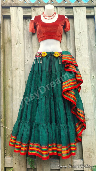 Iridescent Hunter Green Padma Skirt