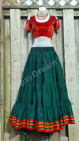 Iridescent Hunter Green Padma Skirt