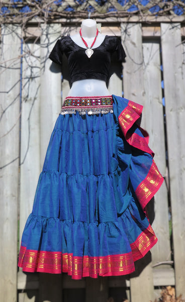 Iridescent Sapphire Blue Padma Skirt