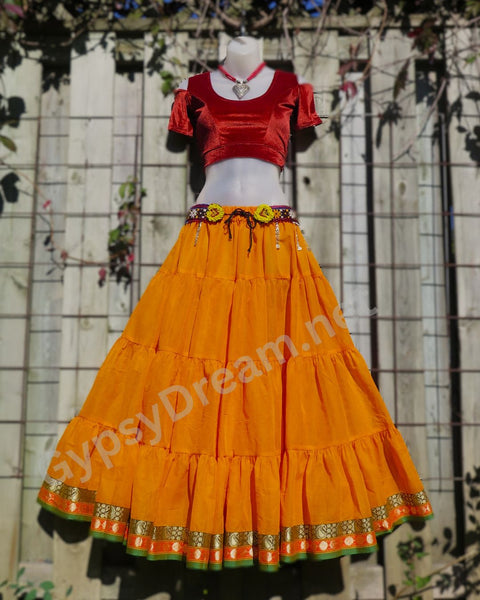 Marigold Daisy~Paisley Trim Padma Skirt