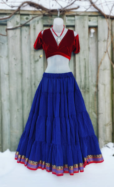 Iridescent Midnight Blue Padma Skirt