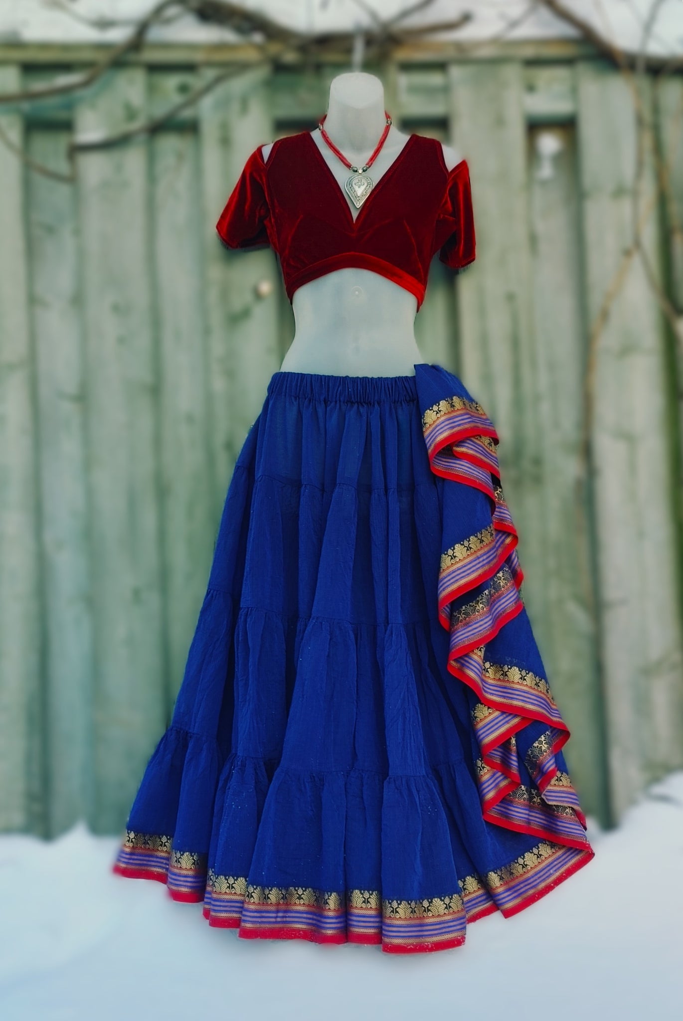 Iridescent Midnight Blue Padma Skirt