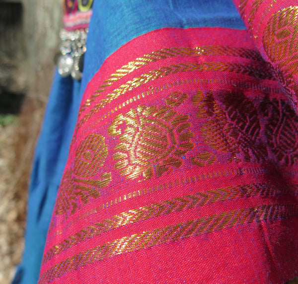 Iridescent Sapphire Blue Padma Skirt