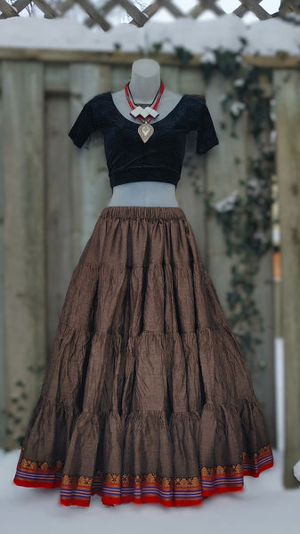 Iridescent Tarnished Silver Padma Skirt