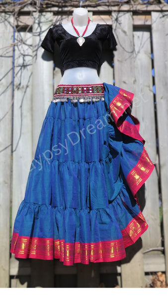 Iridescent Sapphire Blue Padma Skirt