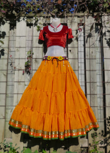 Marigold Daisy~Paisley Trim Padma Skirt