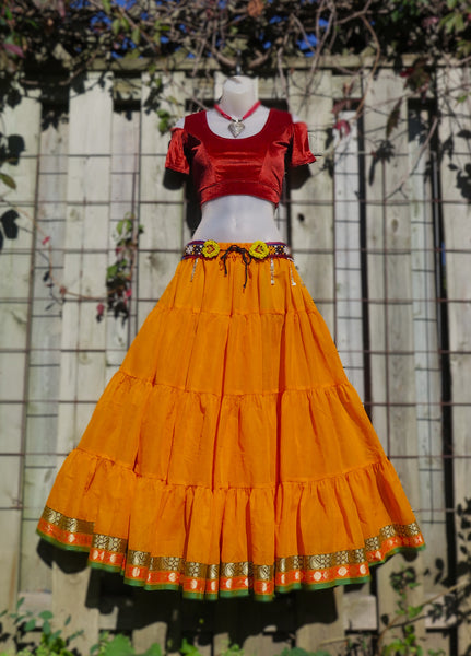 Marigold Daisy~Paisley Trim Padma Skirt