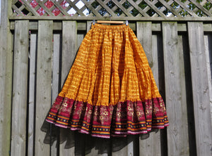 Autumn Colour Block Print Skirt