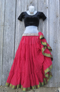 Red "Paisley Print" Padma Skirt