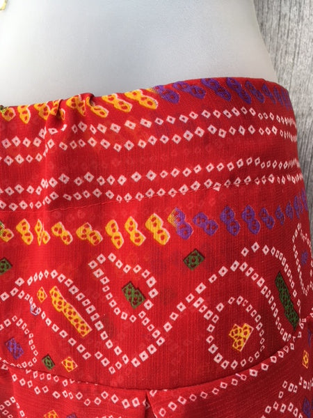 Red Bandhani Pantaloons by PoppyPants Tribal in Rome, Italy